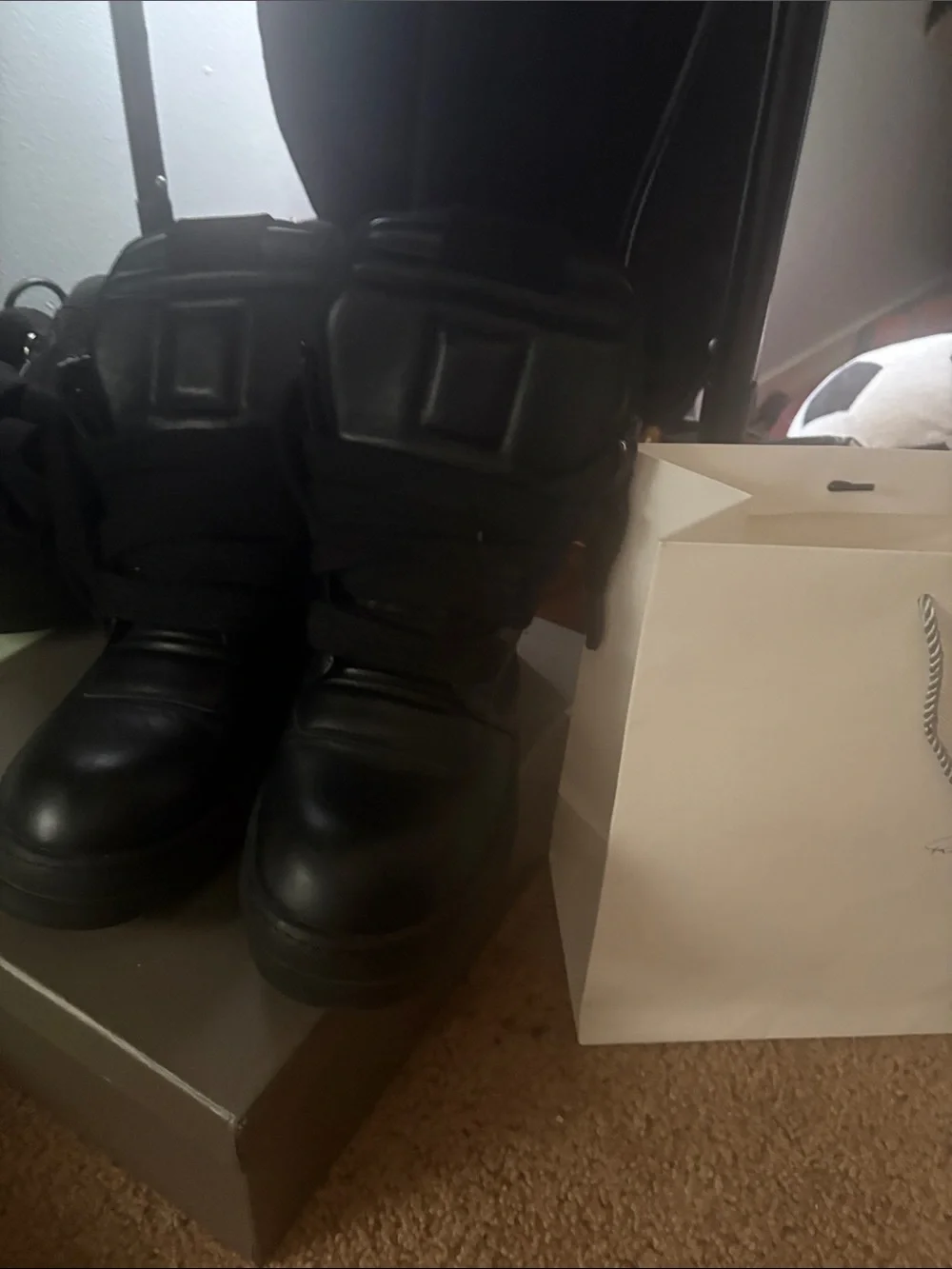 Rick Owens Black High-Top Leather Boots